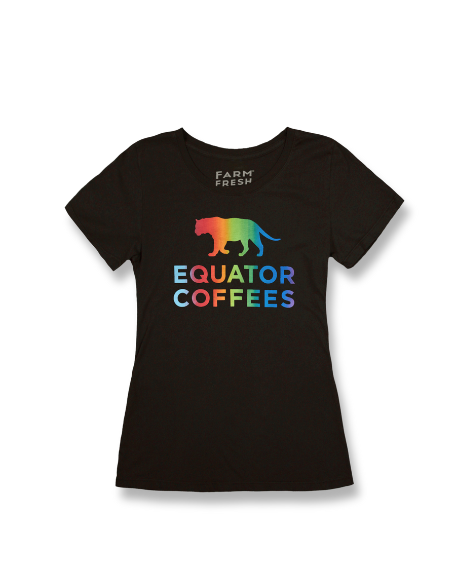 Pride Tiger Scoop Tee | Pride T-Shirt | Pride Month Shirt | Womens Pride Shirt | Front of Shirt | Equator Coffees