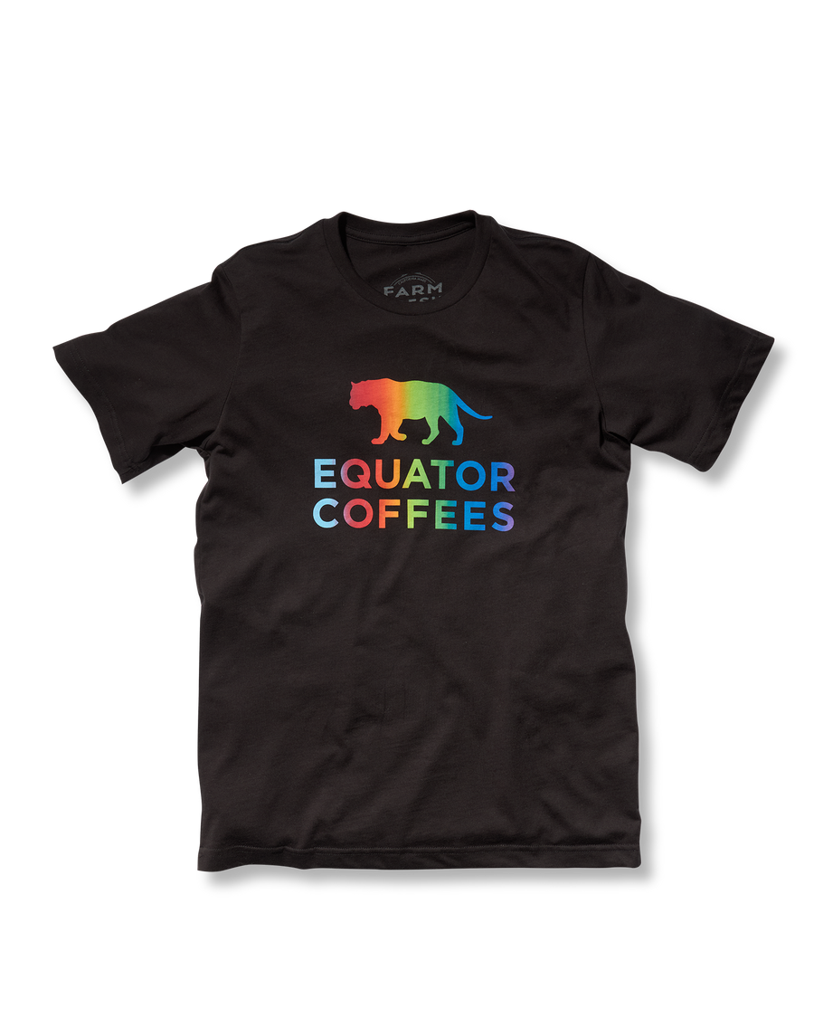 Pride Tiger Crew Tee | Pride T-Shirt | Pride Month Shirt | Mens Pride Shirt | Front of Shirt | Equator Coffees