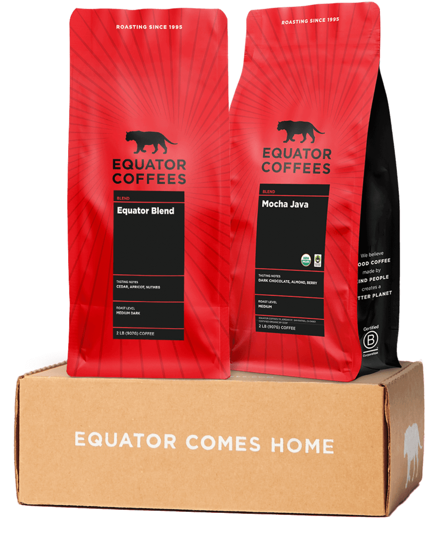 Bestseller Coffee Set | Popular Coffee Bundle | Best Equator Coffees | Two 2lb Bags of Whole Bean Coffee | Equator Coffees