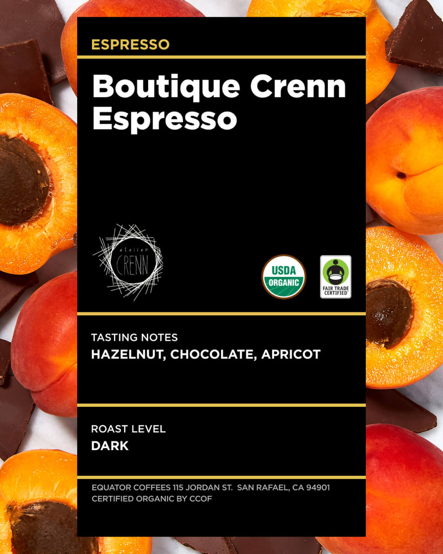 Boutique Crenn Espresso | Atelier Crenn Espresso | Dominique Crenn Espresso | Michelin Star Espresso | Dark Roast Espresso | Equator Coffees