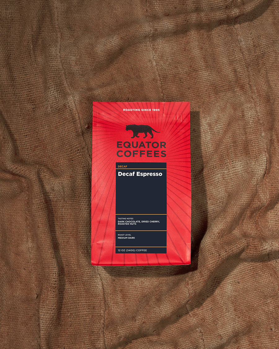 Decaf Espresso | Coffee Bag Backdrop | Equator Coffees