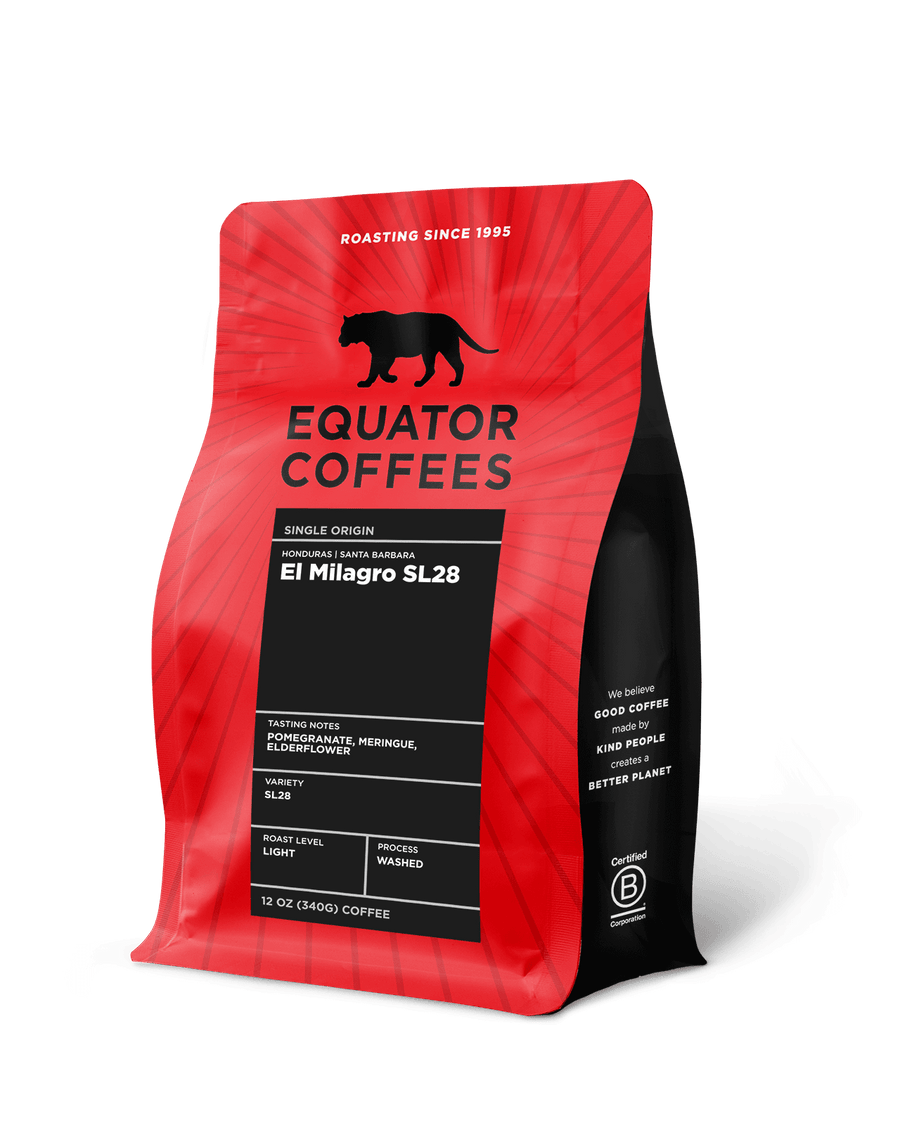 Honduras El Milagro SL28 | SL28 Coffee | Coffee from Santa Barbara in Honduras | 12oz bag of whole bean coffee | Equator Coffees