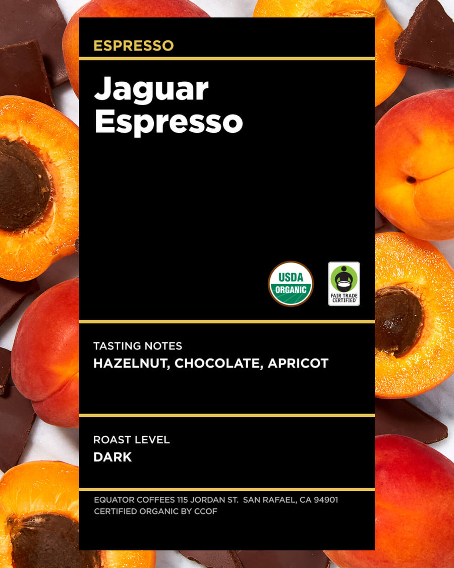 Jaguar Espresso | Fair Trade Espresso | Certified Organic Espresso | Dark Roast Espresso | Dark Roast Espresso | Equator Coffees