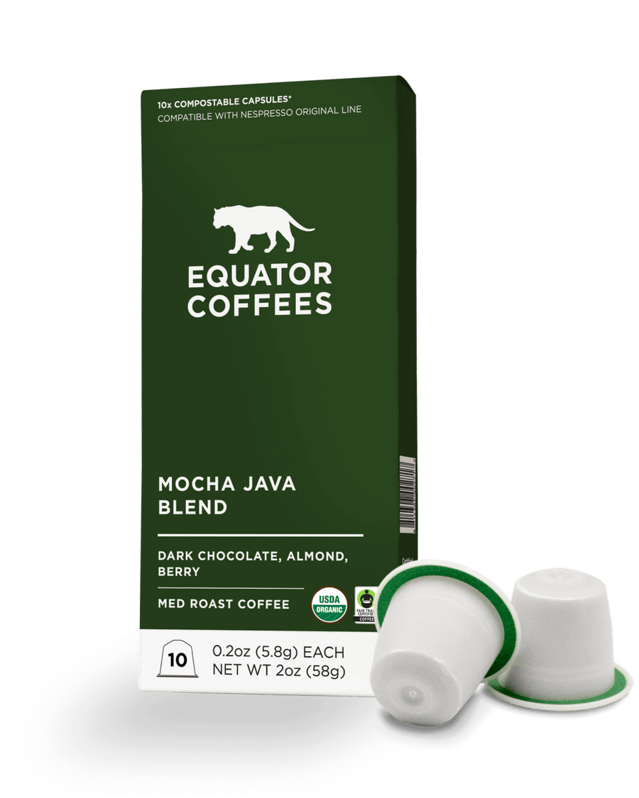 Organic Espresso Pods | Mocha Java Espresso Pod | Nespresso Pod | Nespresso Capsule | Organic Espresso Capsules | Equator Coffees