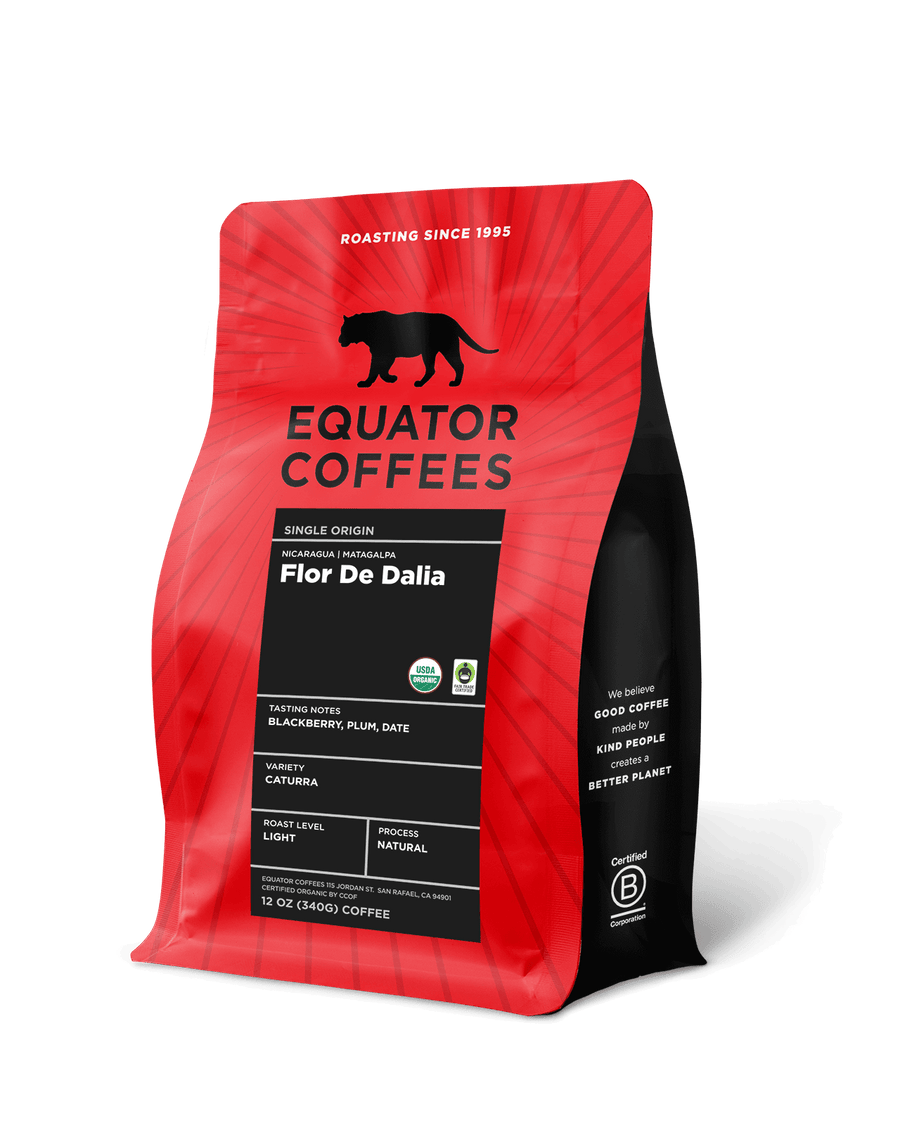 Nicaragua Flor de Dalia Natural | Natural-Process Coffee | Flor de Dalia Coffee | Fair Trade Coffee | Organic Coffee | Nicaragua Coffee | 12oz of Whole Bean Coffee | Equator Coffees