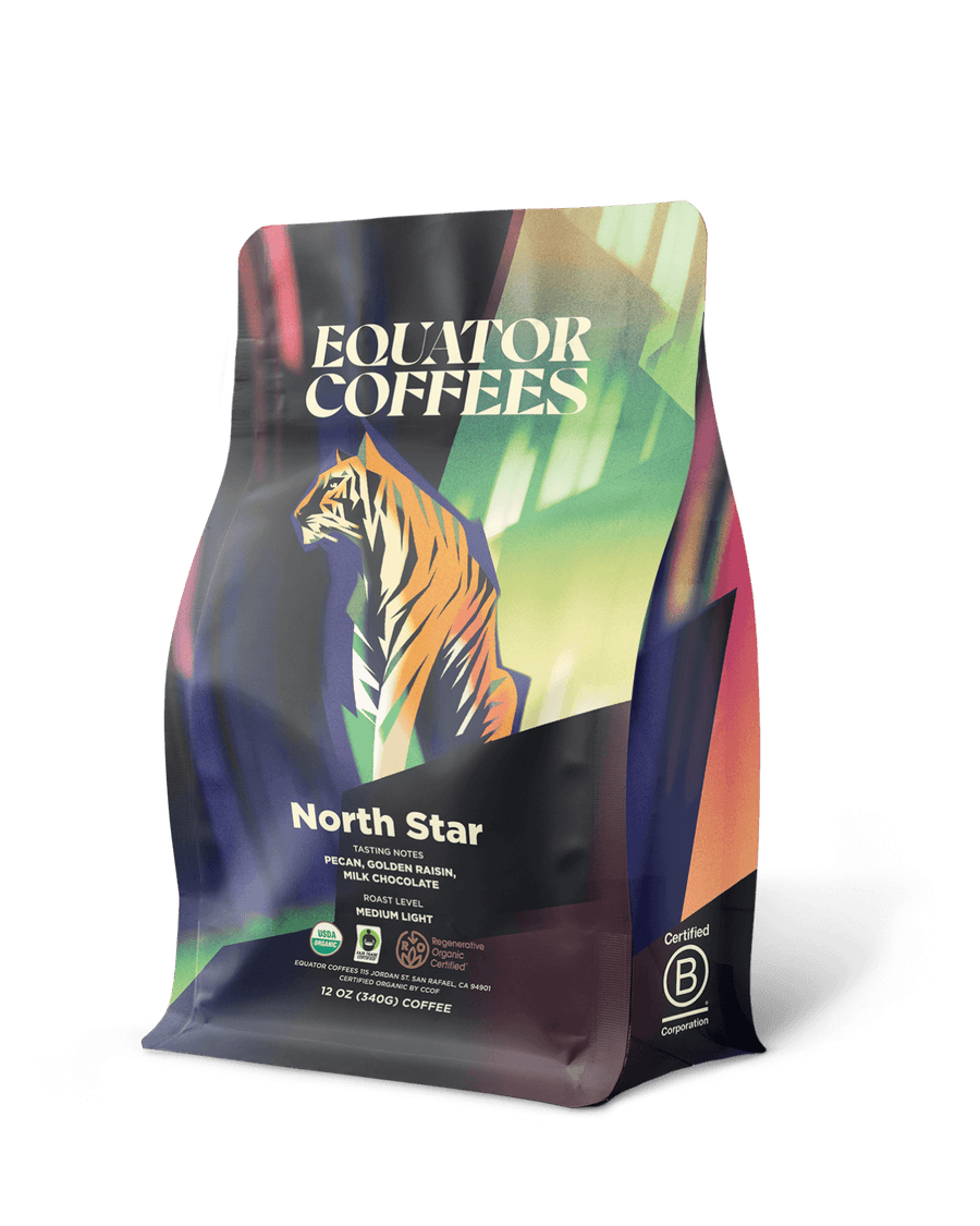 North Star Blend | Wintertime Blend | Seasonal Blend | Regenerative Organic Certified Coffee | 12oz Bag of Whole Bean Coffee | Equator Coffees