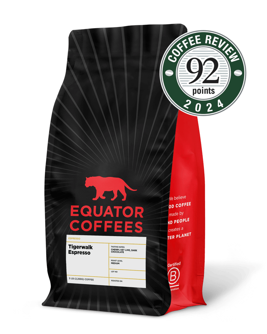 Tigerwalk Espresso | Medium Roast Espresso | Award-Winning Espresso | 5lb Bag of Whole Bean Espresso | Equator Coffees