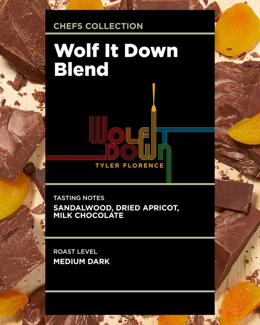 Wolf it Down Blend | Tyler Florence Coffee | Wolf it Down Coffee | Medium Dark Roast Blend | Equator Coffees