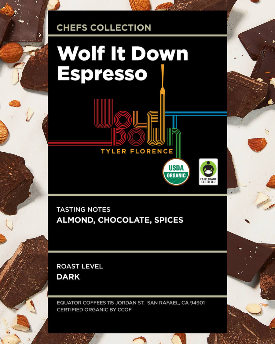 Wolf it Down Espresso | Tyler Florence Espresso | Wolf it Down Espresso | Dark Roast Espresso | Equator Coffees